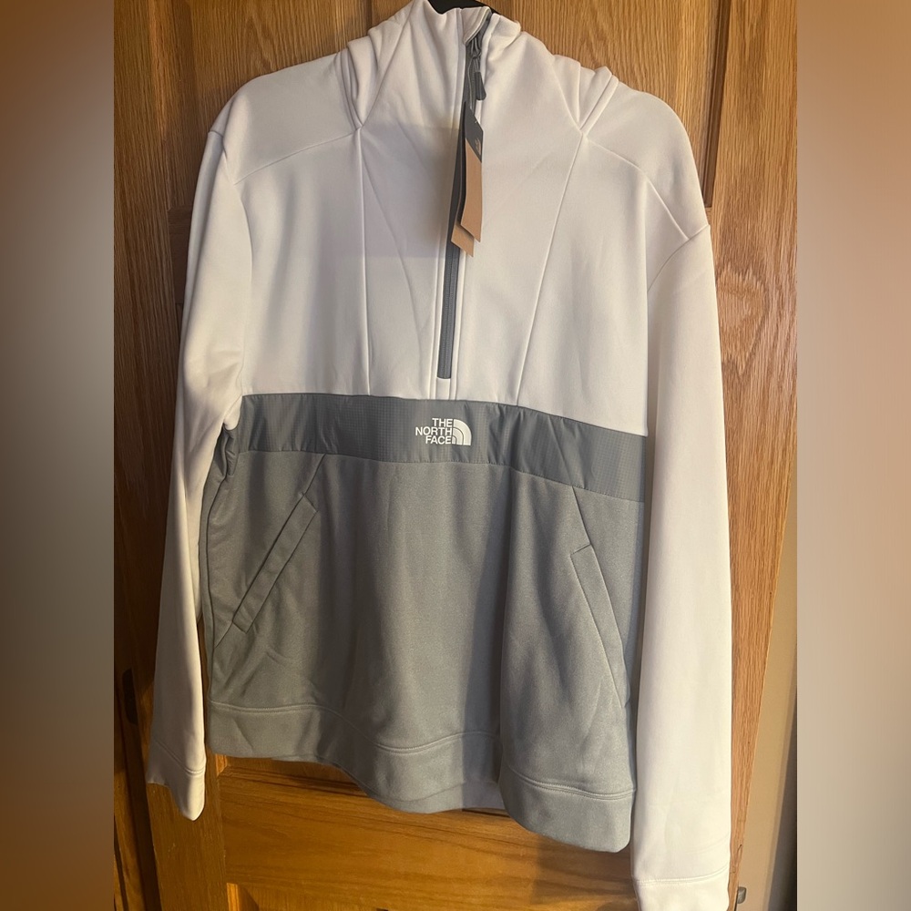 The North Face White and Gray Half-Zip Jacket NWT